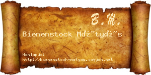 Bienenstock Mátyás névjegykártya